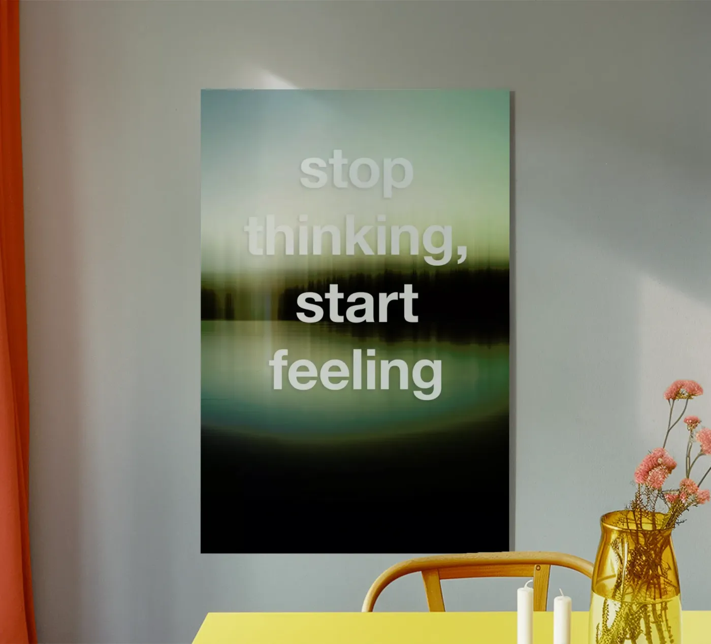 Stop Thinking plexiglass da Angelo Cerantola
