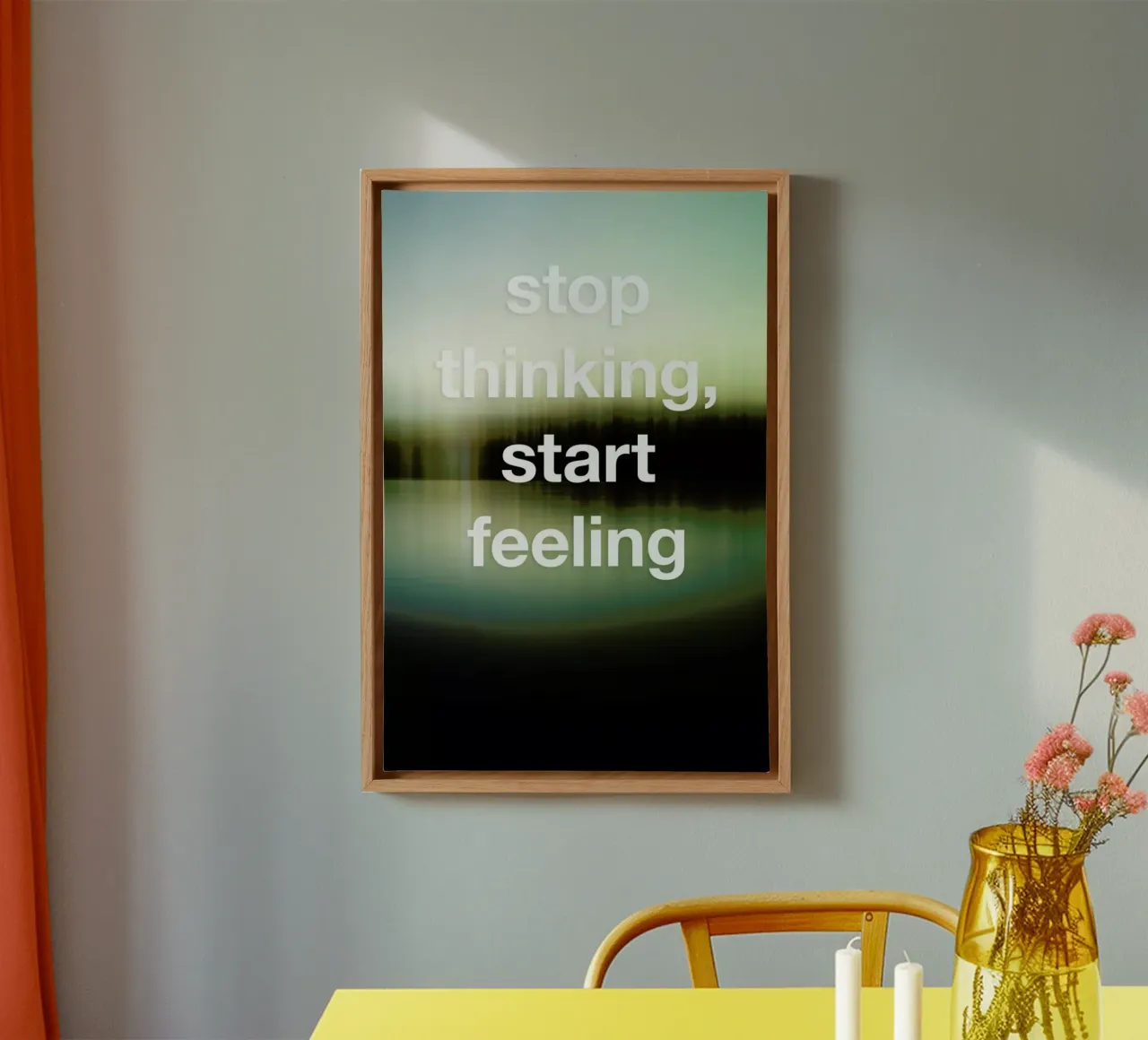 Stop Thinking tela con Cornice a cassetta da Angelo Cerantola