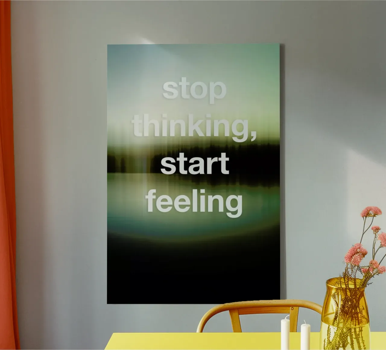 Stop Thinking tela con Cornice a cassetta da Angelo Cerantola