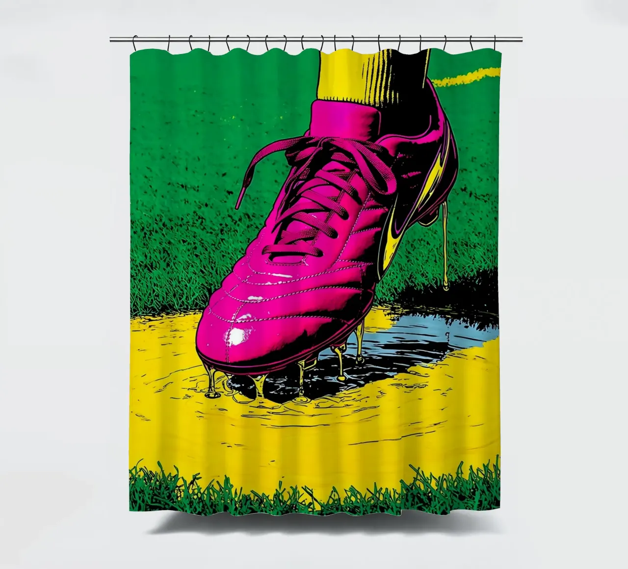 Soccer Shoe - Pop Art shower curtain by ColorCrash Gallery