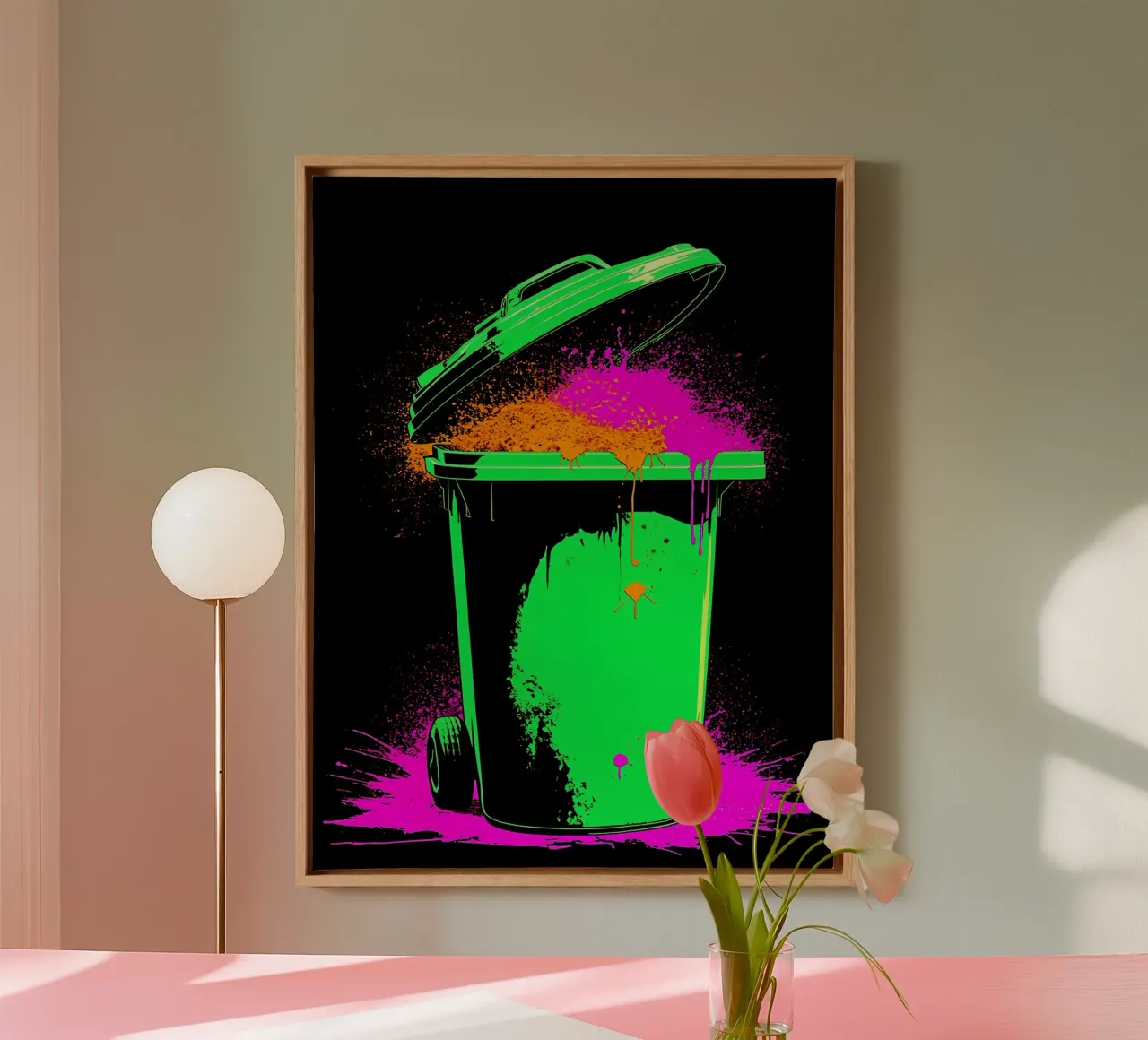 Mülleimer - Pop Art Leinwand von ColorCrash Gallery