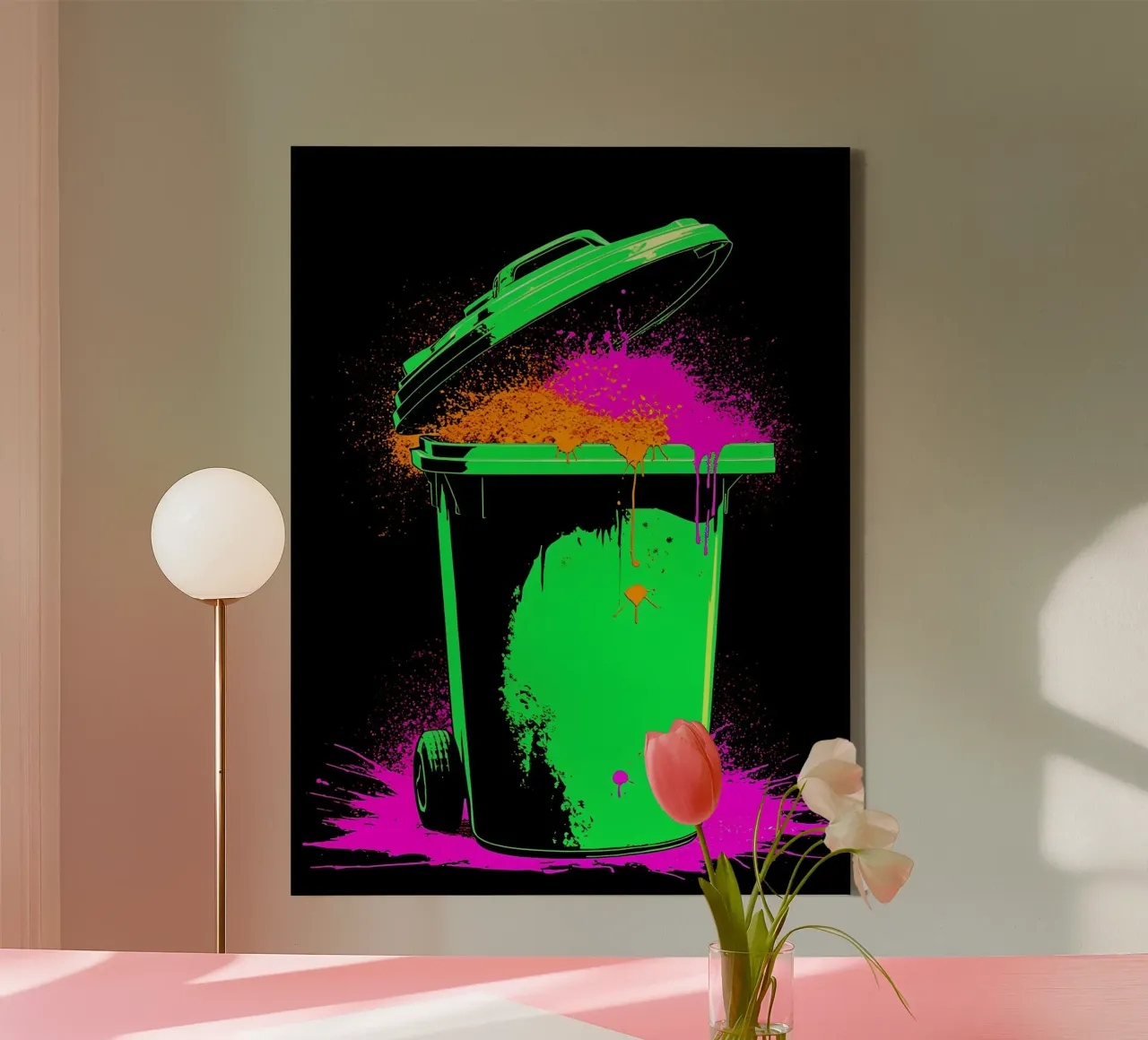 Mülleimer - Pop Art Leinwand von ColorCrash Gallery