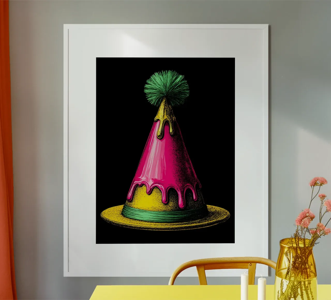 Cappello da festa - Pop Art poster da ColorCrash Gallery