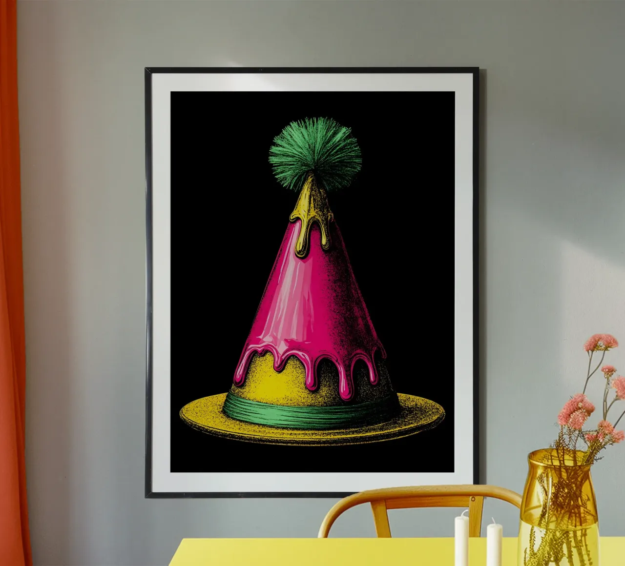 Cappello da festa - Pop Art poster da ColorCrash Gallery