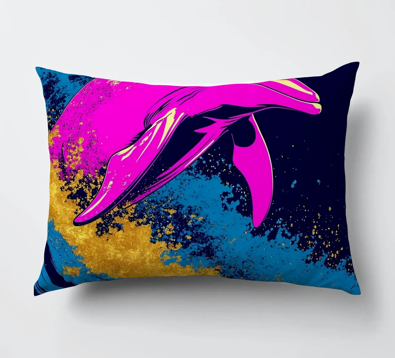 Delfino in onda - Pop Art cuscino da ColorCrash Gallery