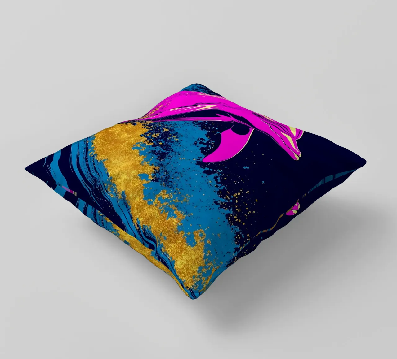 Delfino in onda - Pop Art cuscino da ColorCrash Gallery