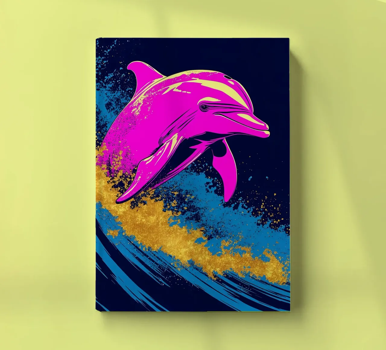 Dolphin In Wave - Pop Art Notizbuch von ColorCrash Gallery