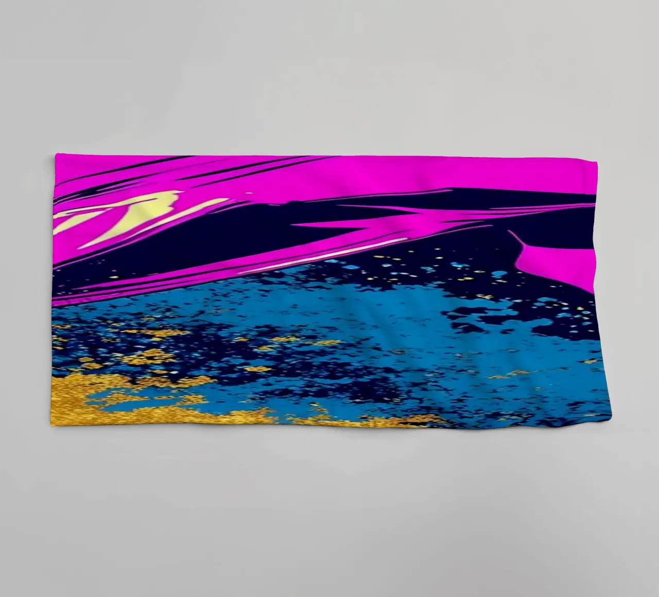 Dolphin In Wave - Pop Art towel by ColorCrash Gallery
