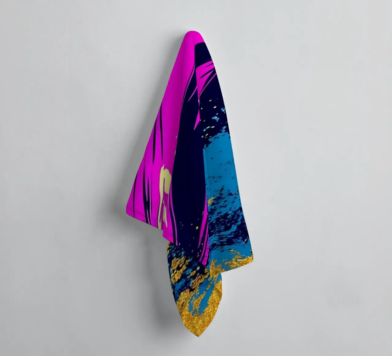 Dolphin In Wave - Pop Art towel by ColorCrash Gallery