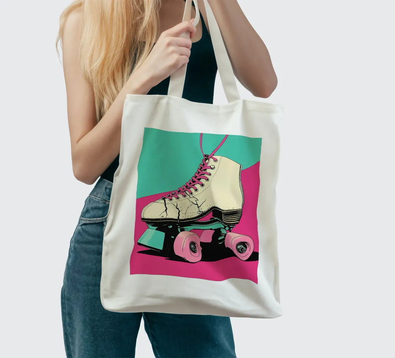 Pattini a rotelle - Pop Art borsa in juta da ColorCrash Gallery