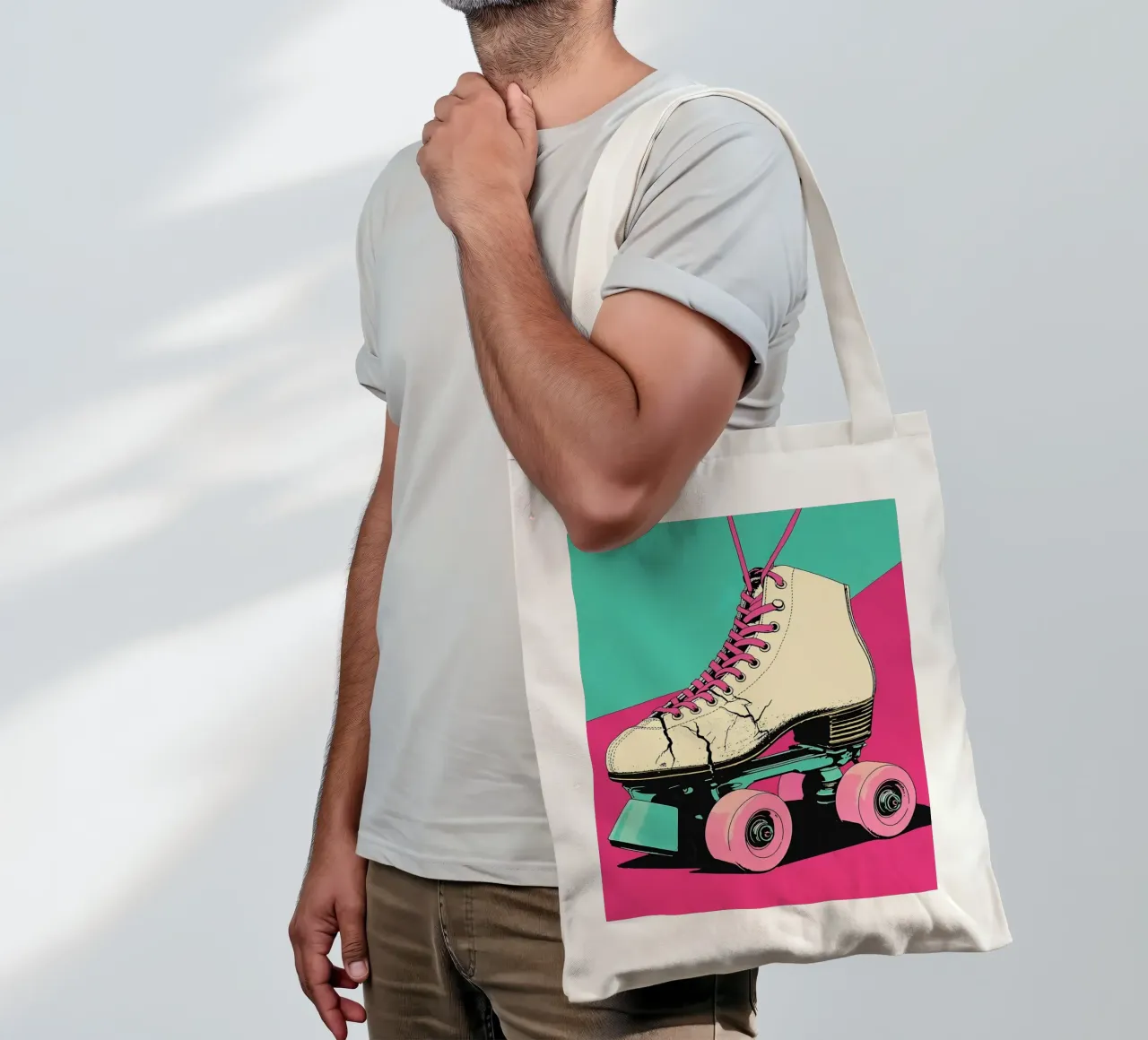Pattini a rotelle - Pop Art borsa in juta da ColorCrash Gallery