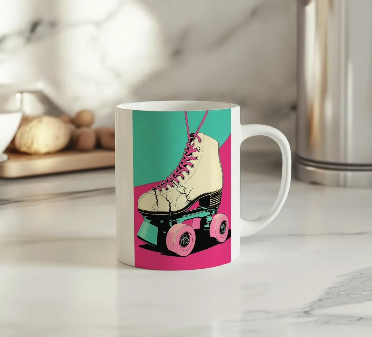 Pattini a rotelle - Pop Art tazza in ceramica da ColorCrash Gallery