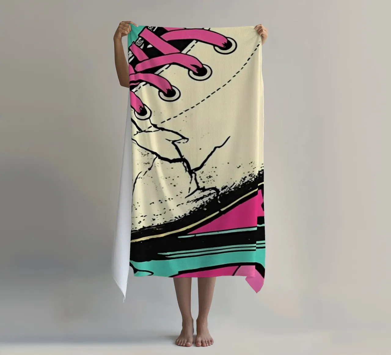 Pattini a rotelle - Pop Art telo mare da ColorCrash Gallery