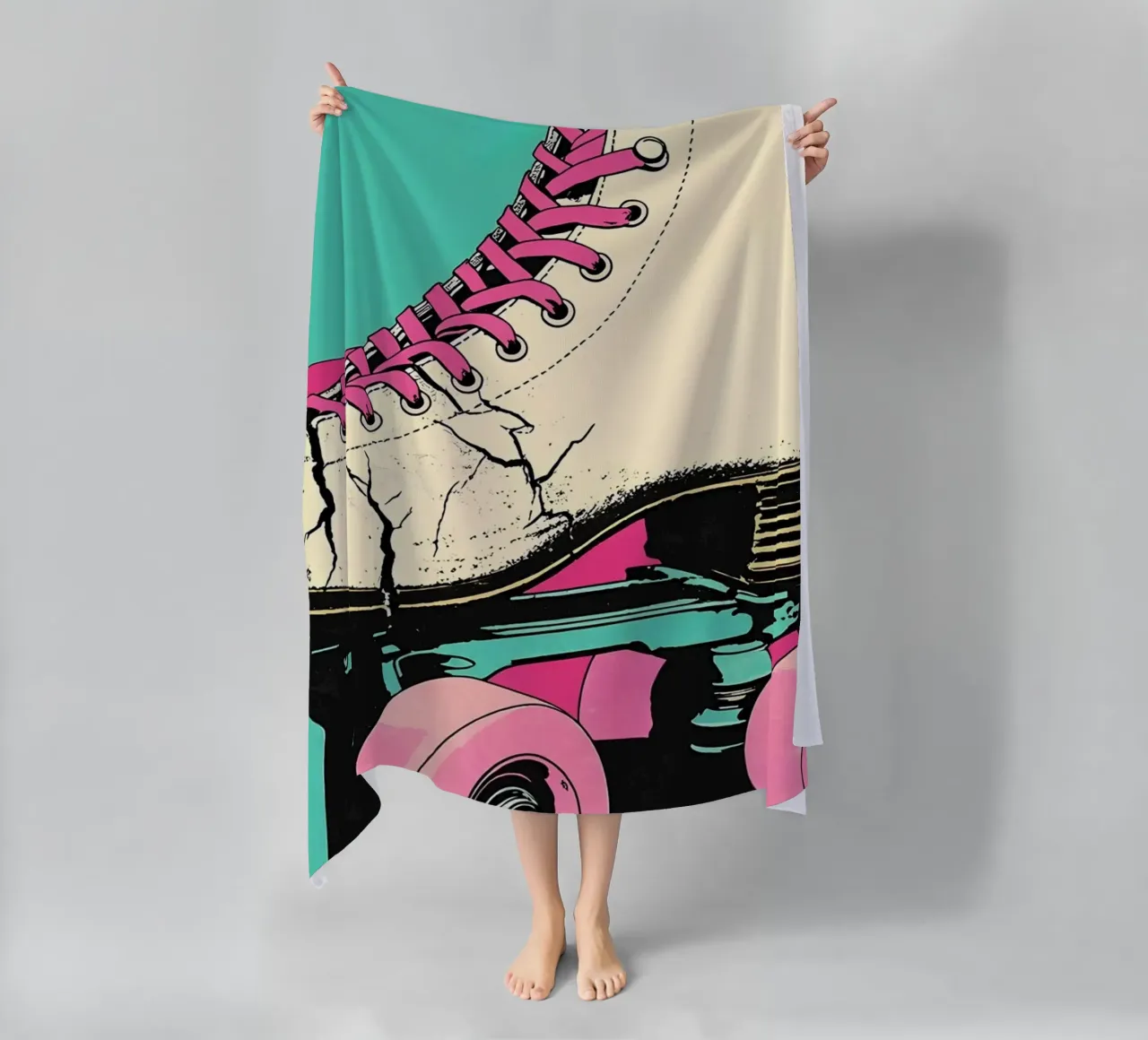 Pattini a rotelle - Pop Art telo mare da ColorCrash Gallery