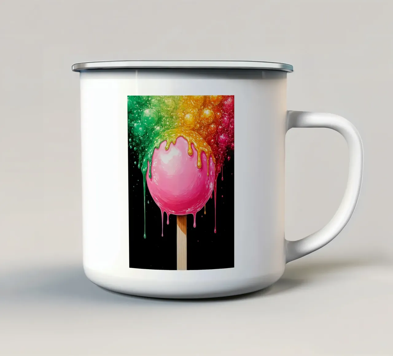 Lecca-lecca fondente - Pop Art tazza in smalto da ColorCrash Gallery