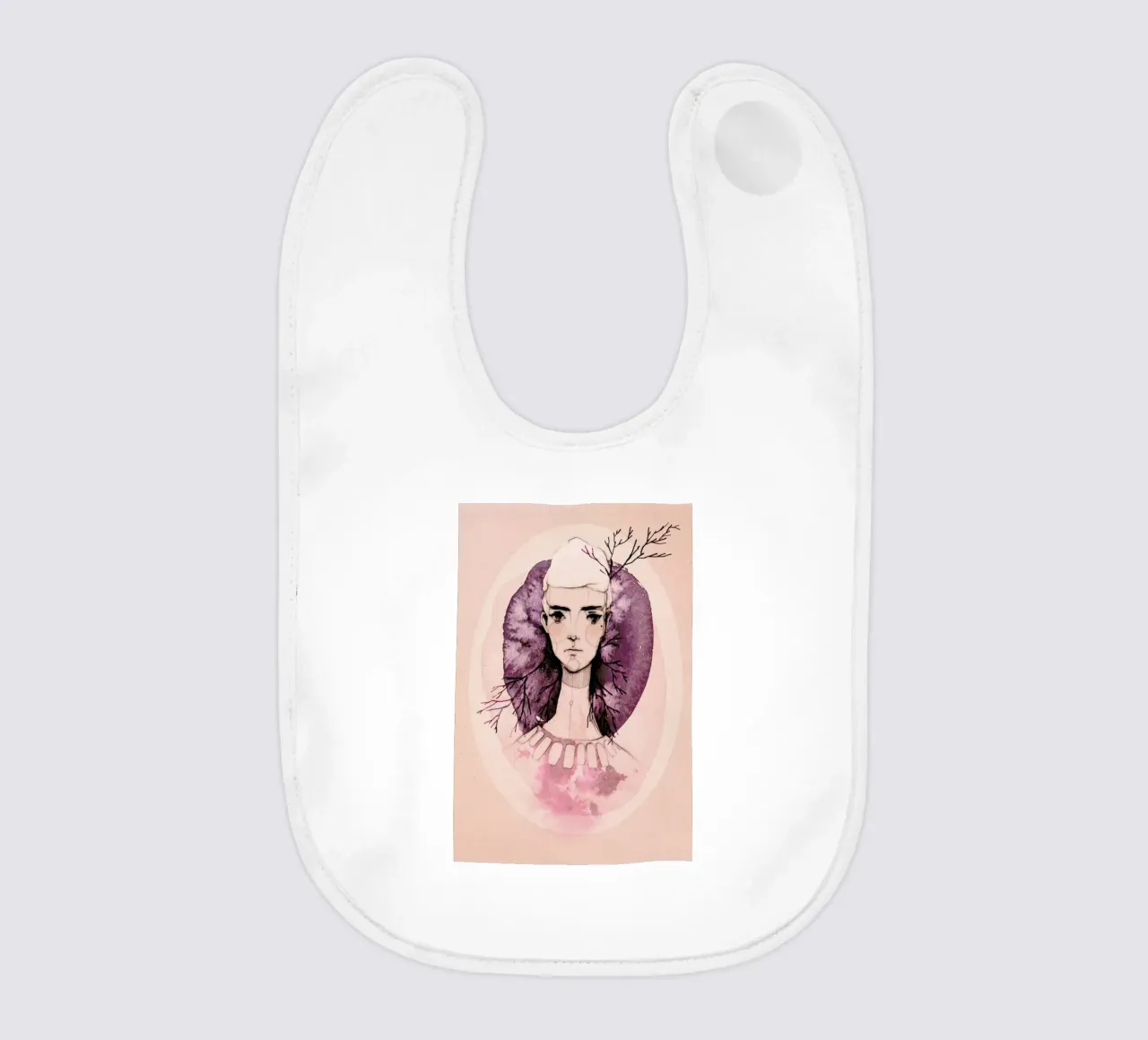 Lilac baby bib by Ekaterina Koroleva