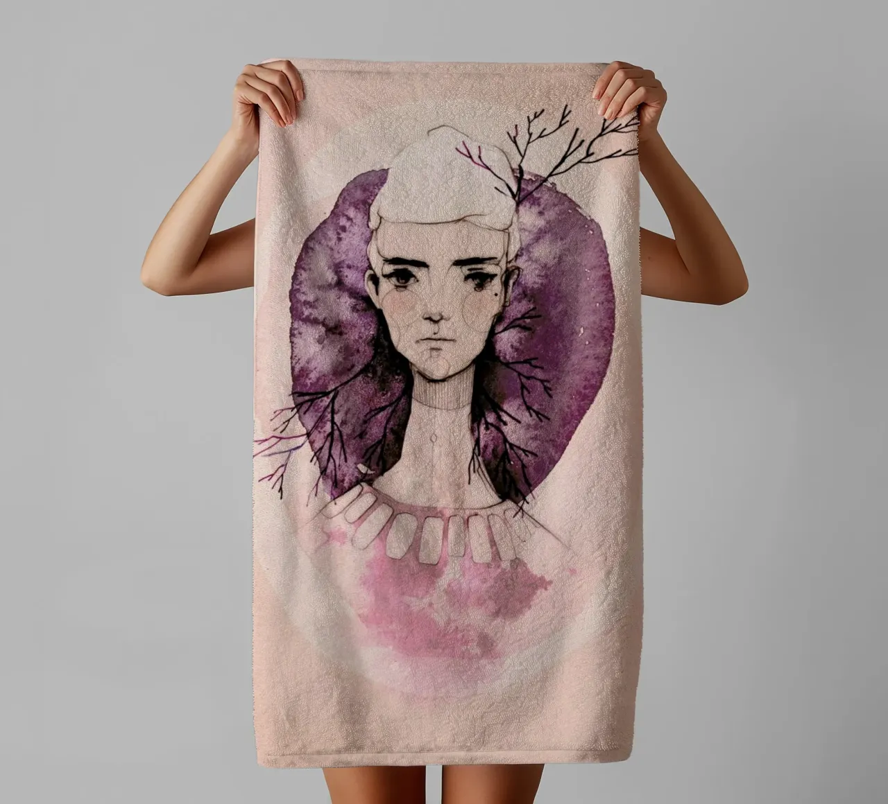 Lilac towel by Ekaterina Koroleva
