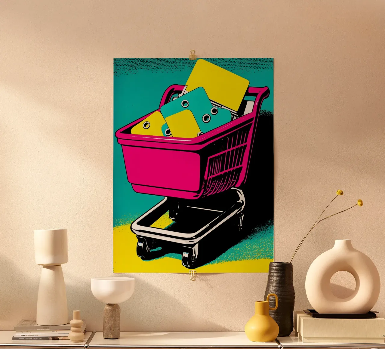 Carrello della spesa - Pop Art poster da ColorCrash Gallery