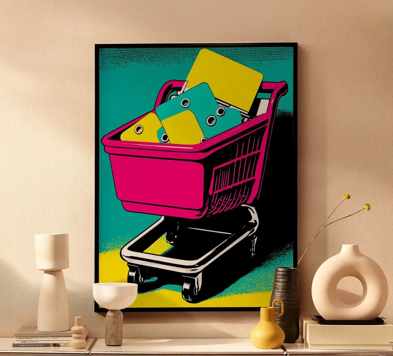 Carrello della spesa - Pop Art poster da ColorCrash Gallery