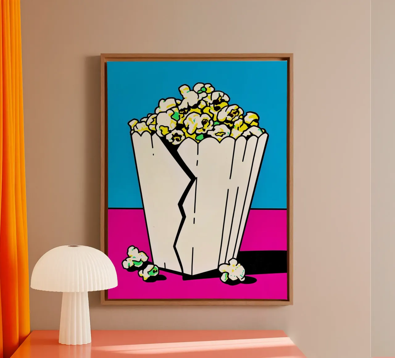 Popcorn - Pop Art canvas with Floater frame by ColorCrash Gallery