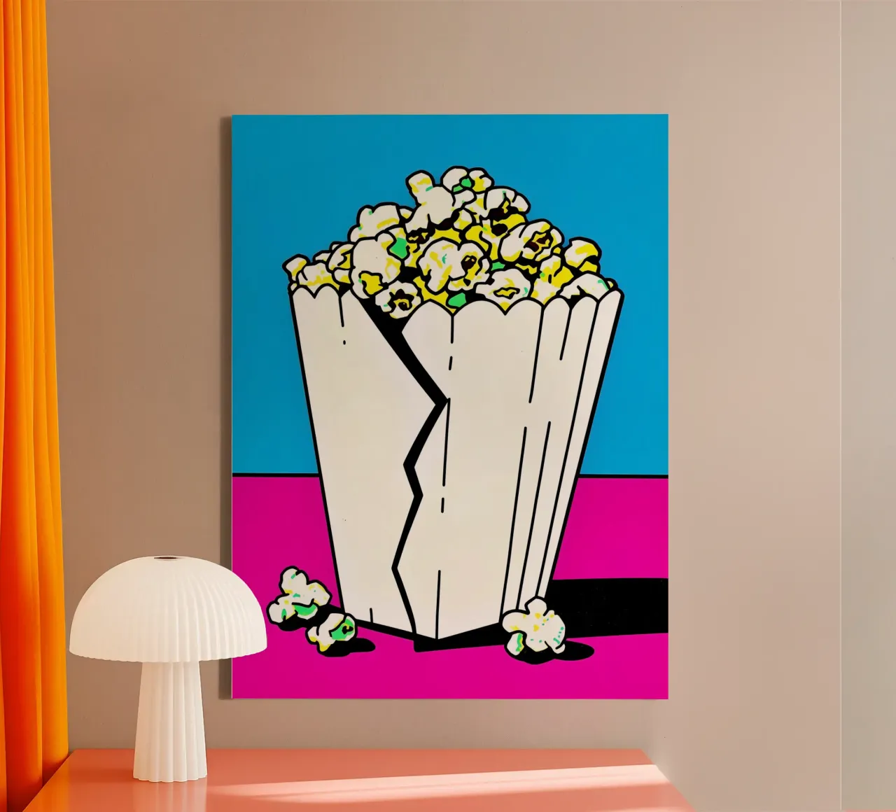 Popcorn - Pop Art canvas with Floater frame by ColorCrash Gallery