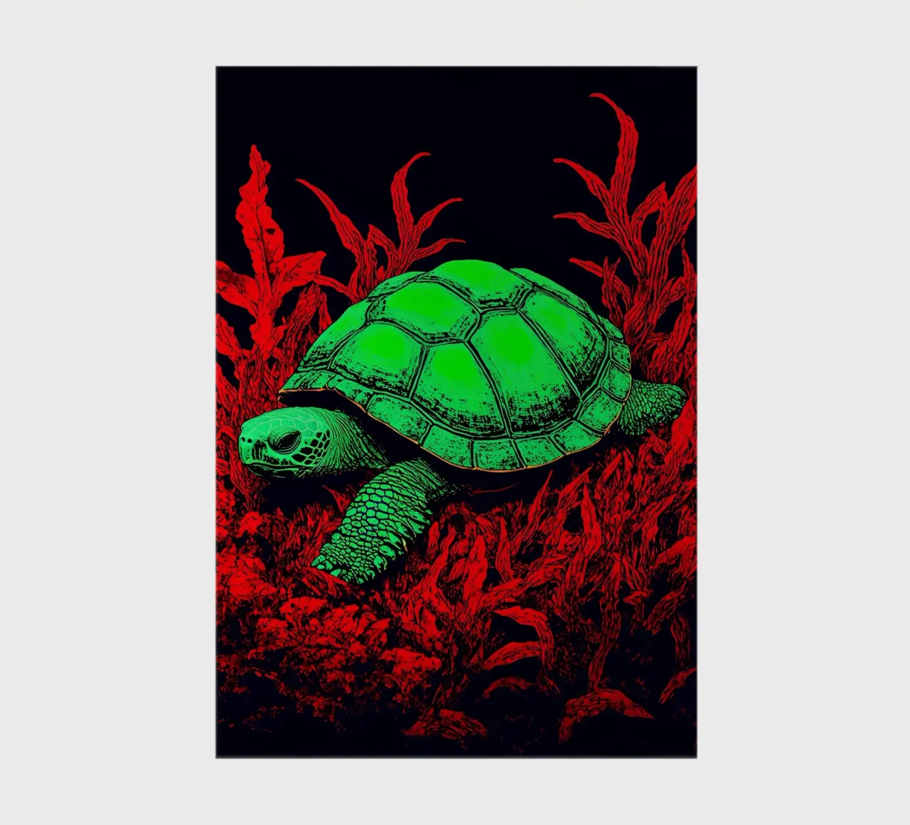 Turtle In Coral - Pop Art notebook by ColorCrash Gallery