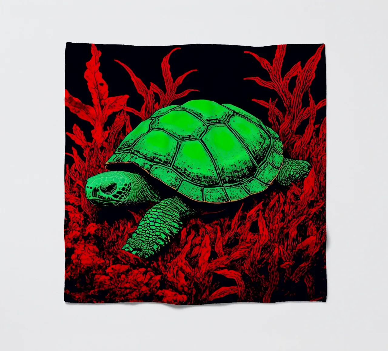Tartaruga in corallo - Pop Art coperta in pile da ColorCrash Gallery