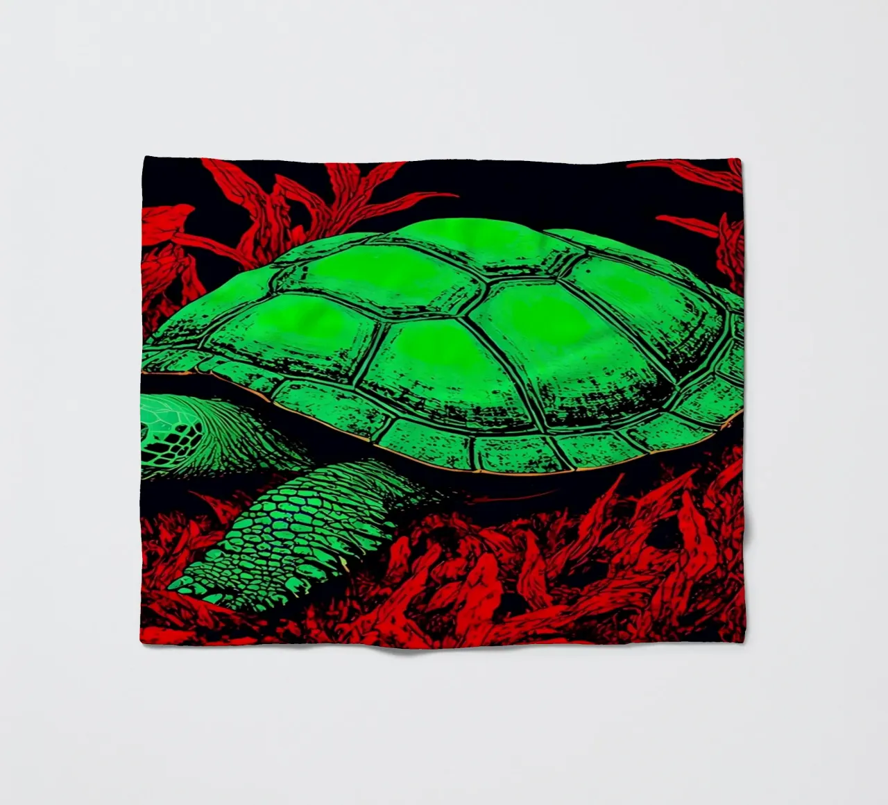 Tartaruga in corallo - Pop Art coperta in pile da ColorCrash Gallery