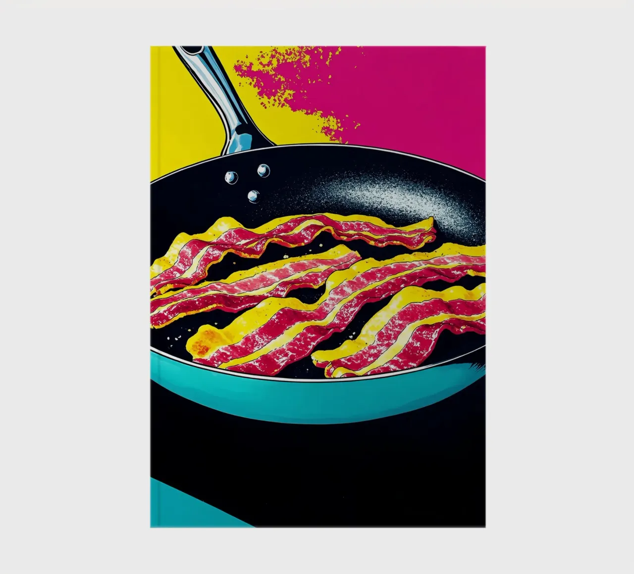 Bacon Frying Pan - Pop Art notebook by ColorCrash Gallery