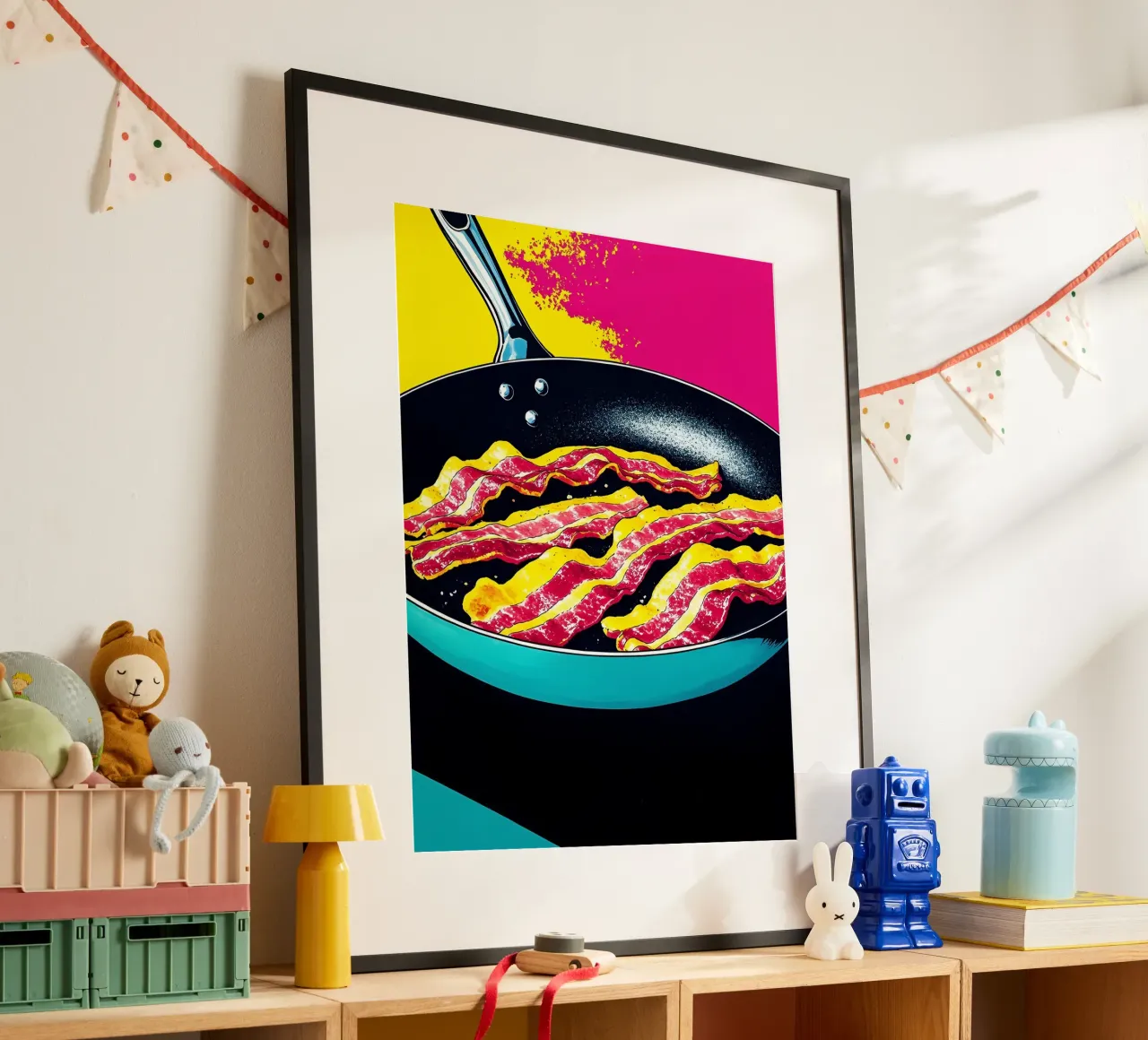 Bacon Frying Pan - Pop Art hahnemühle by ColorCrash Gallery