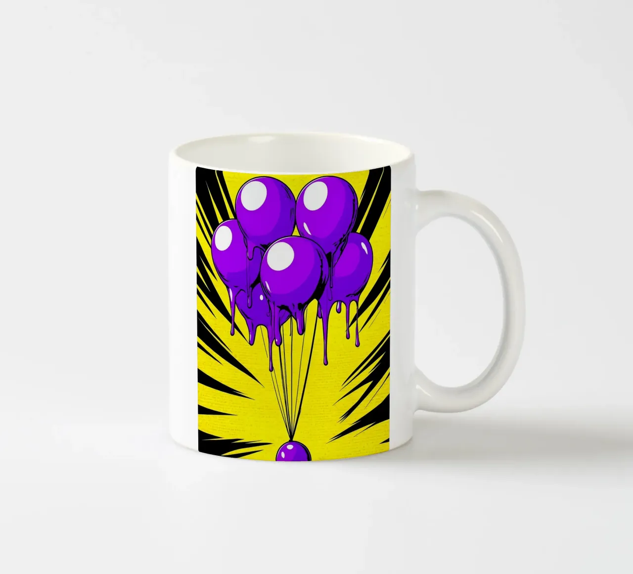 Palloncini che si sciolgono - Pop Art tazza in ceramica da ColorCrash Gallery