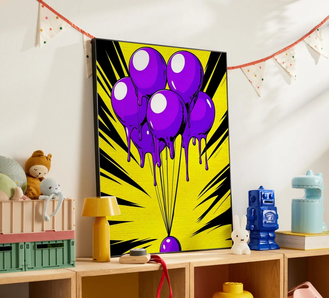Palloncini che si sciolgono - Pop Art alluminio dibond da ColorCrash Gallery