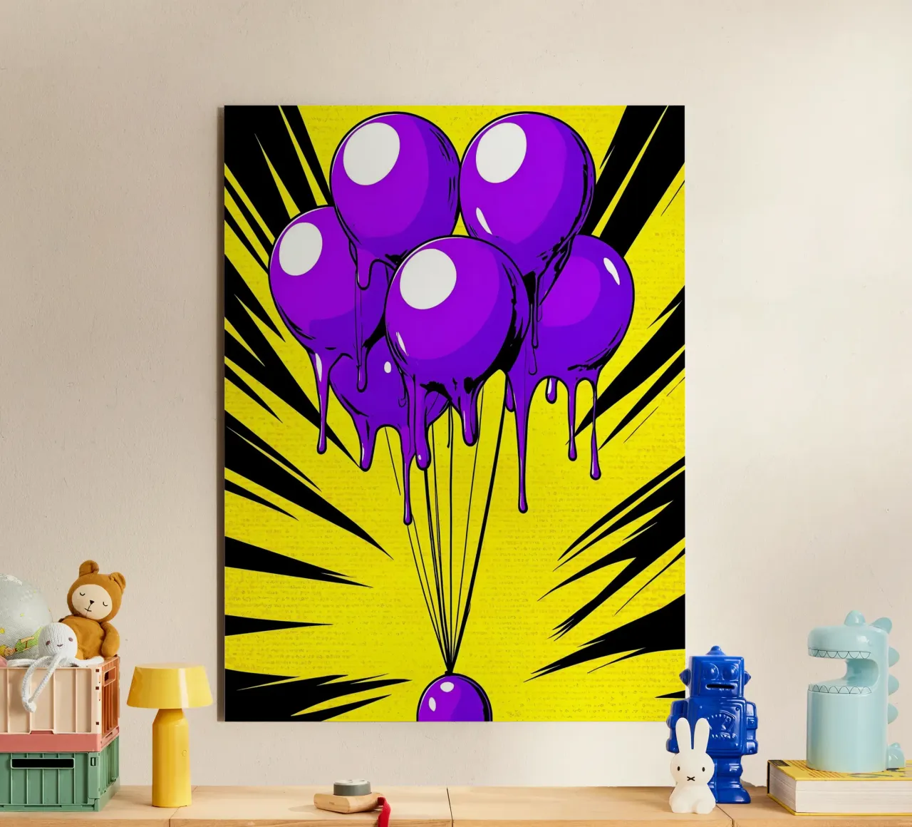 Palloncini che si sciolgono - Pop Art alluminio dibond da ColorCrash Gallery