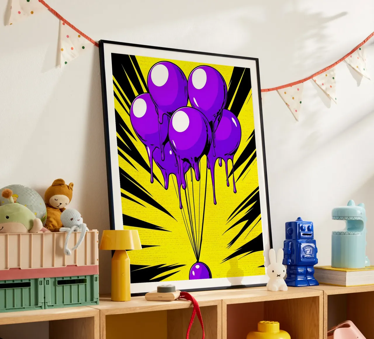 Palloncini che si sciolgono - Pop Art poster da ColorCrash Gallery