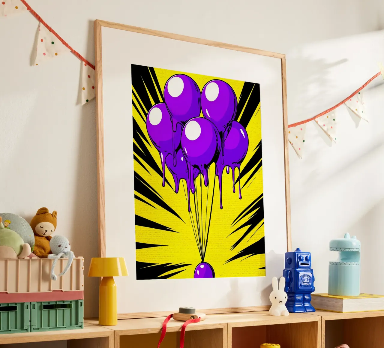Palloncini che si sciolgono - Pop Art poster da ColorCrash Gallery