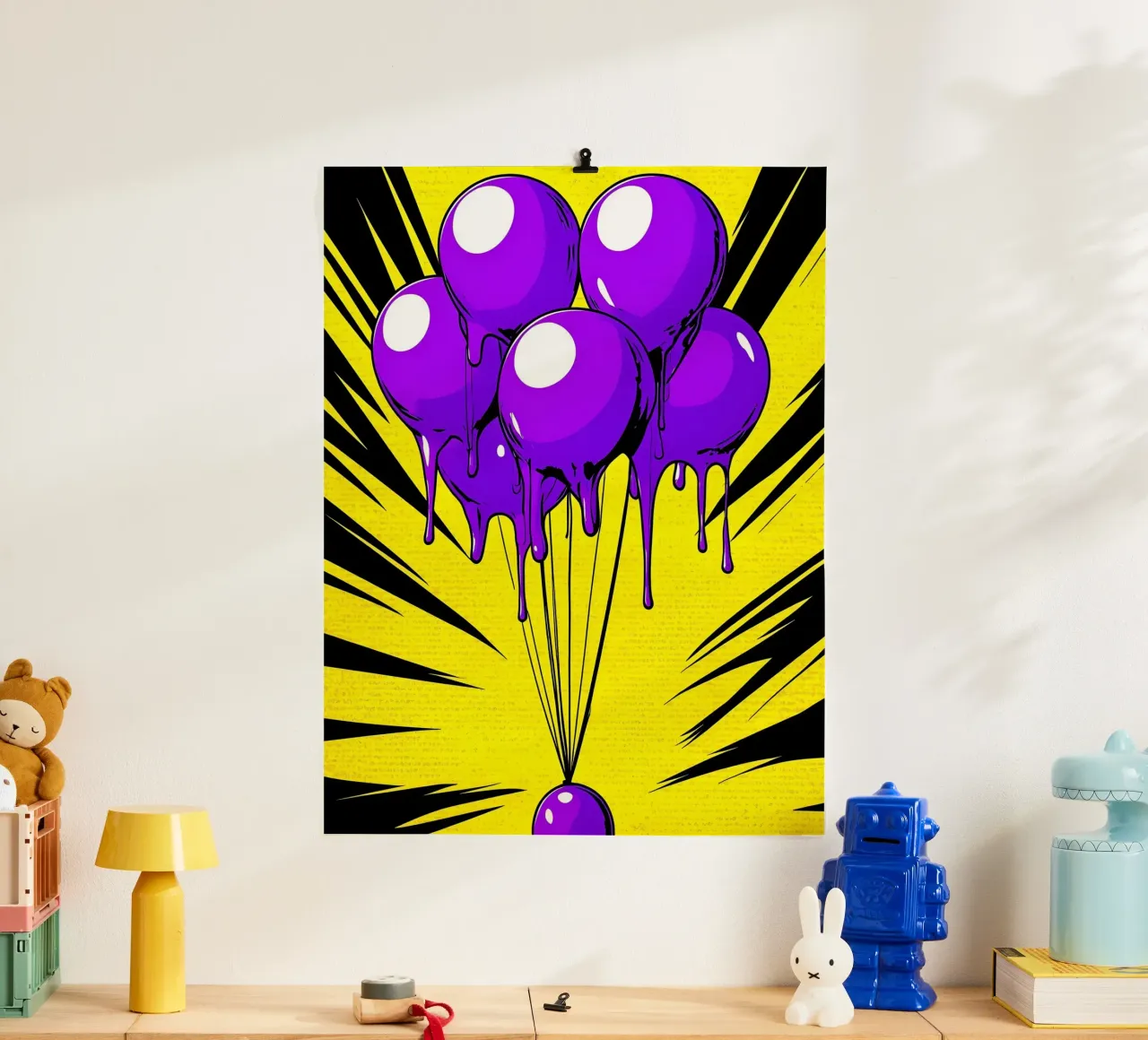 Palloncini che si sciolgono - Pop Art poster da ColorCrash Gallery
