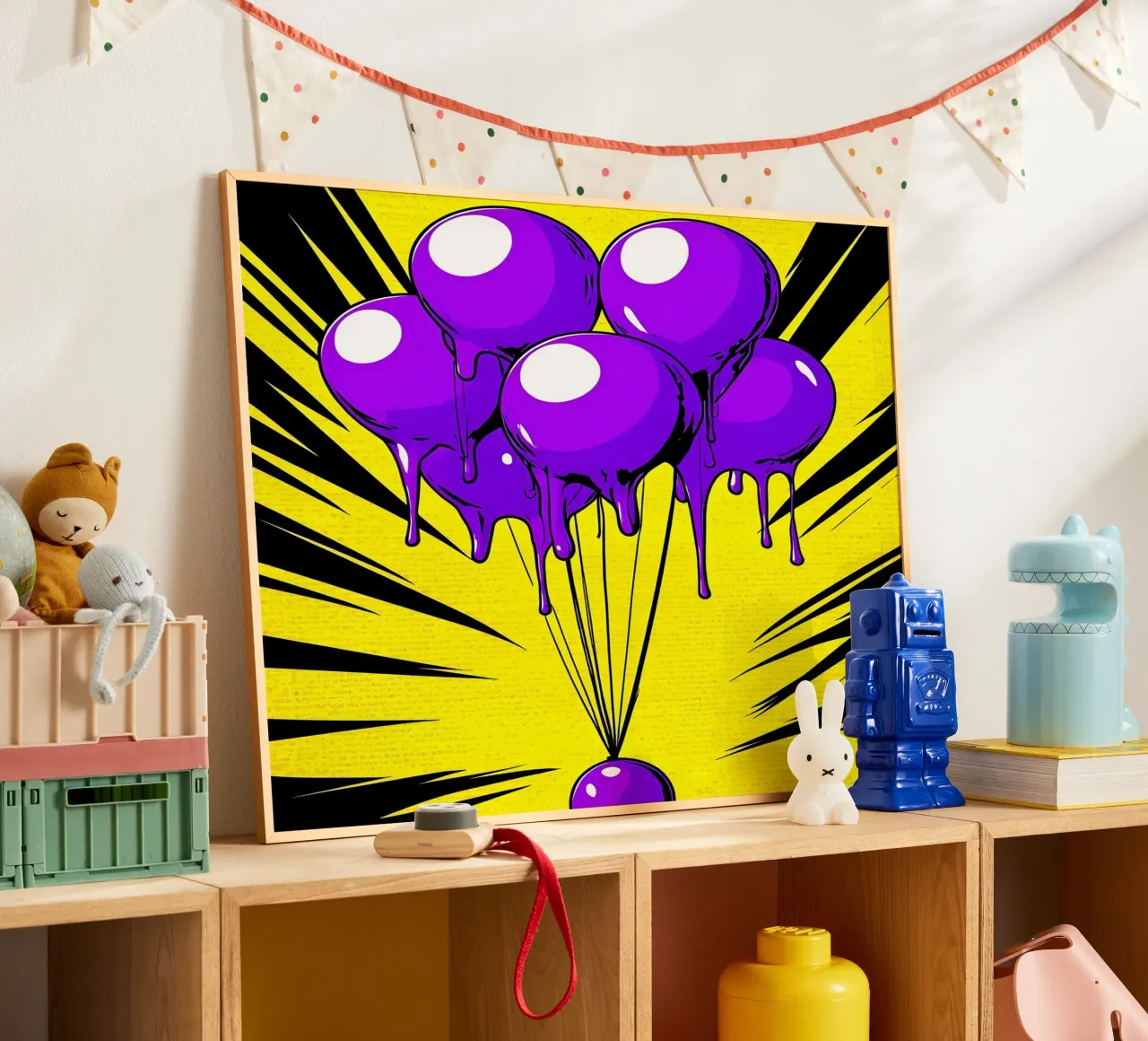 Palloncini che si sciolgono - Pop Art poster da ColorCrash Gallery