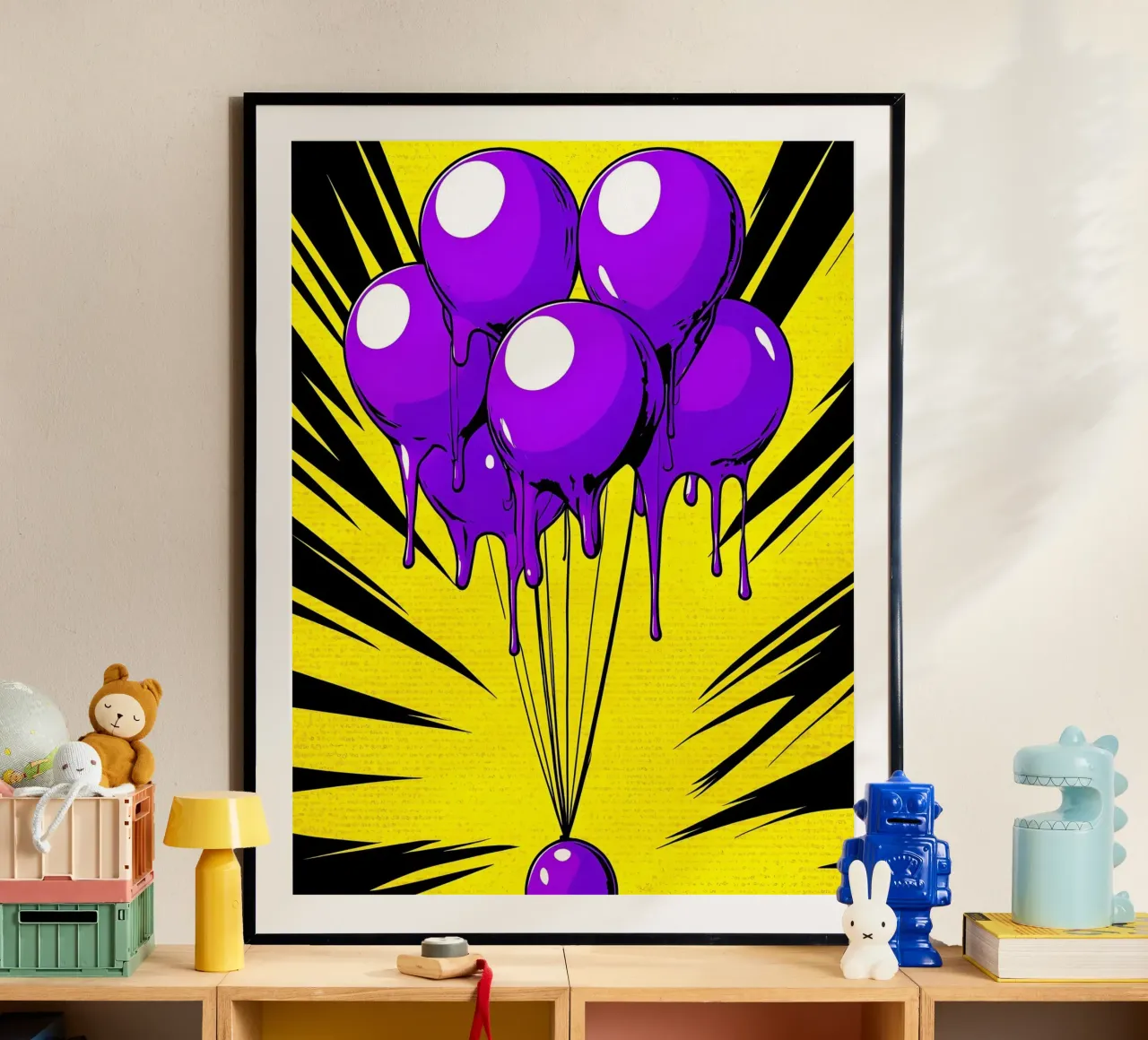 Palloncini che si sciolgono - Pop Art poster da ColorCrash Gallery