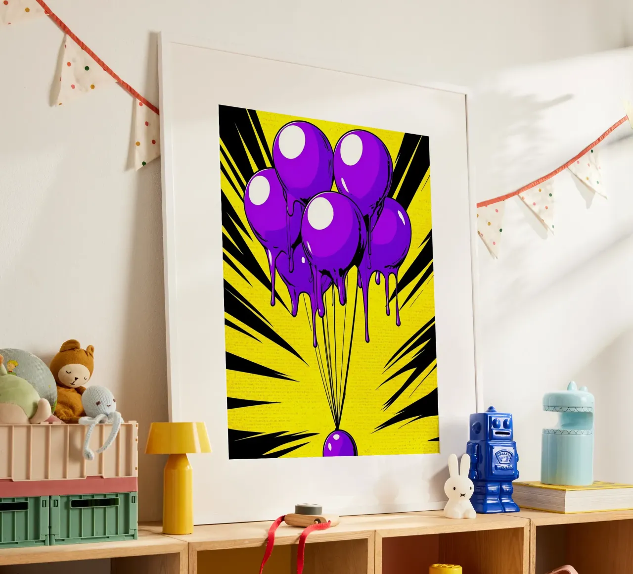 Palloncini che si sciolgono - Pop Art poster da ColorCrash Gallery