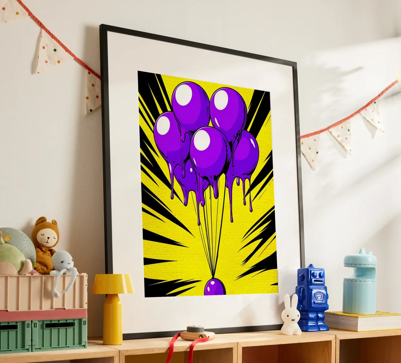 Palloncini che si sciolgono - Pop Art poster da ColorCrash Gallery