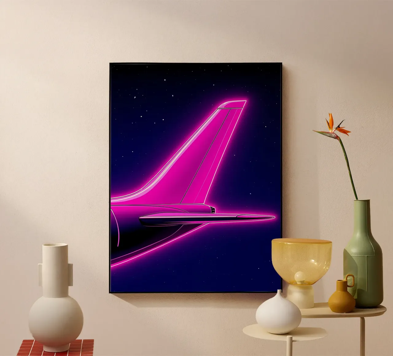 Flugzeug - Pop Art Acryl-Glas von ColorCrash Gallery
