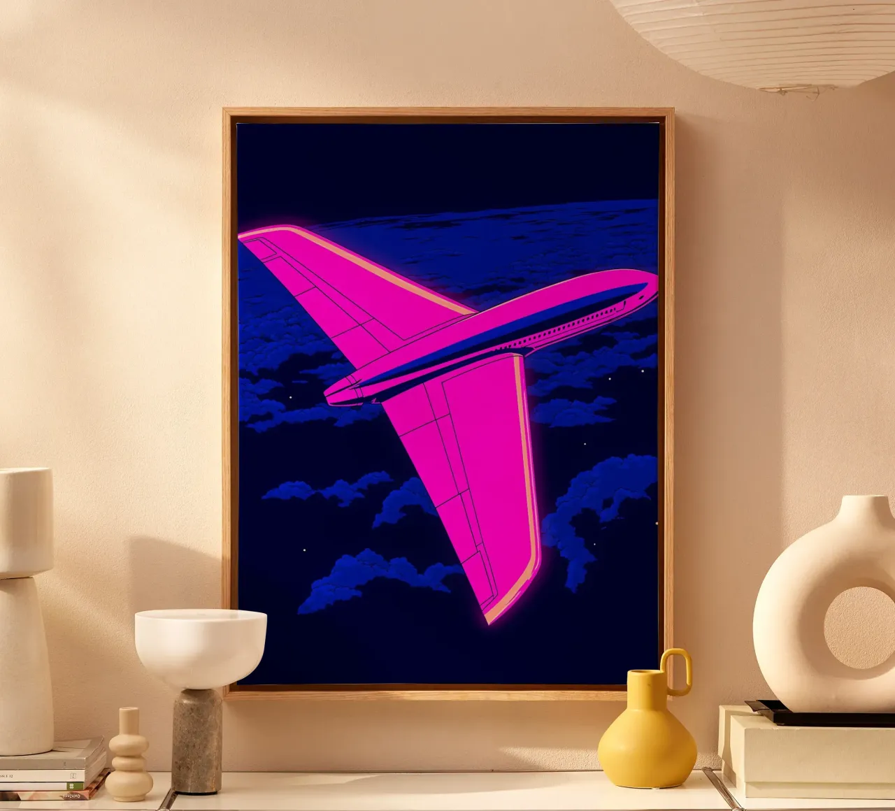 Vliegtuig - Pop Art canvas met Baklijst van ColorCrash Gallery