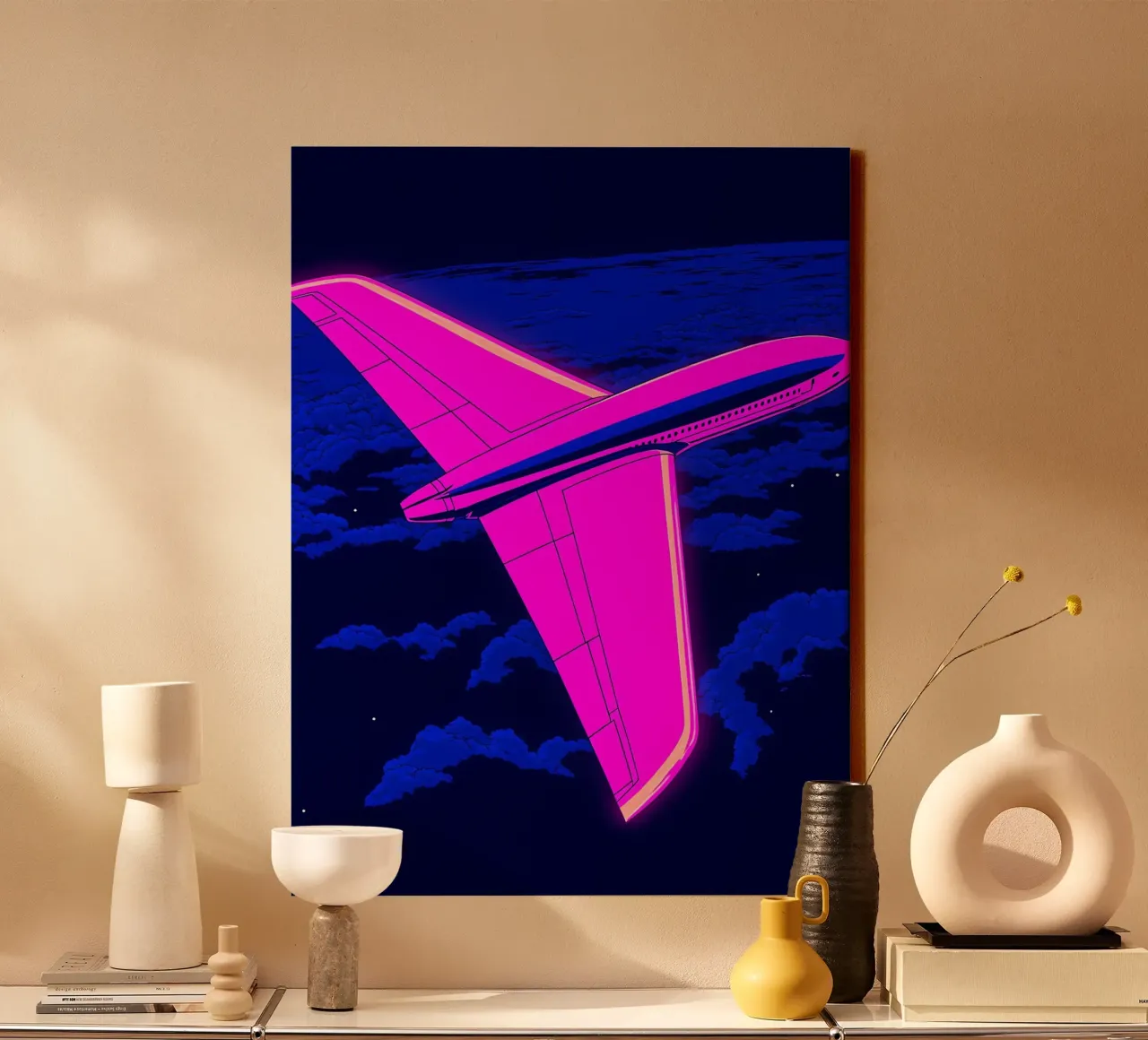 Vliegtuig - Pop Art canvas met Baklijst van ColorCrash Gallery