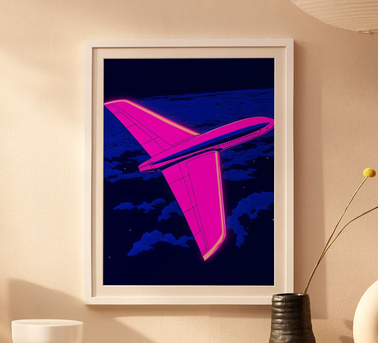 Aereo - Pop Art poster con telaio in plastica da ColorCrash Gallery