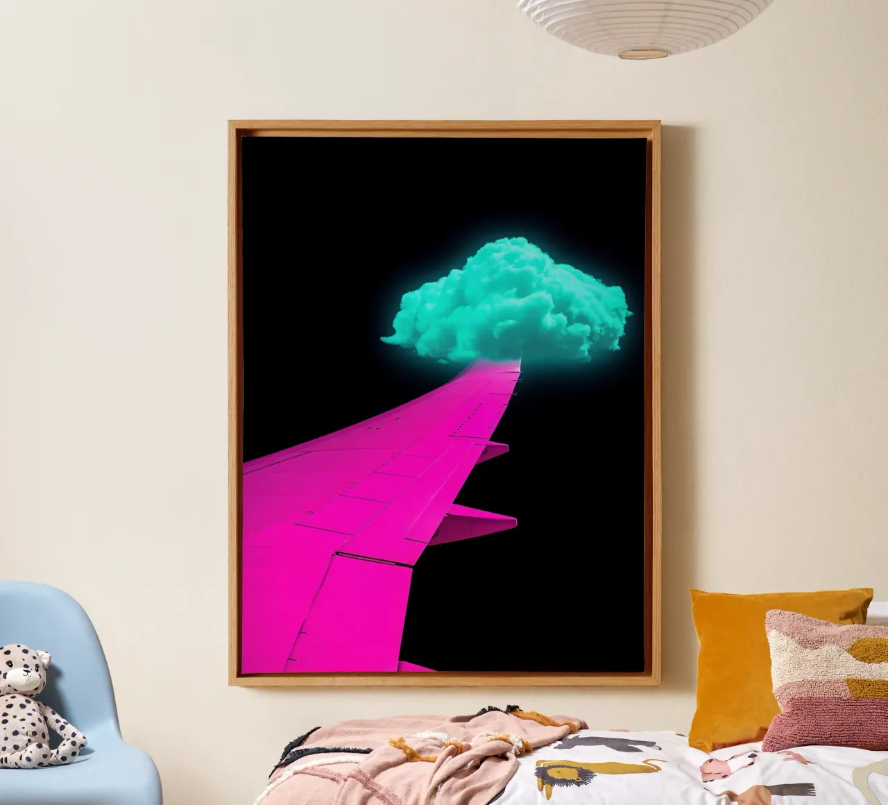 Vliegtuig - Pop Art canvas met Baklijst van ColorCrash Gallery