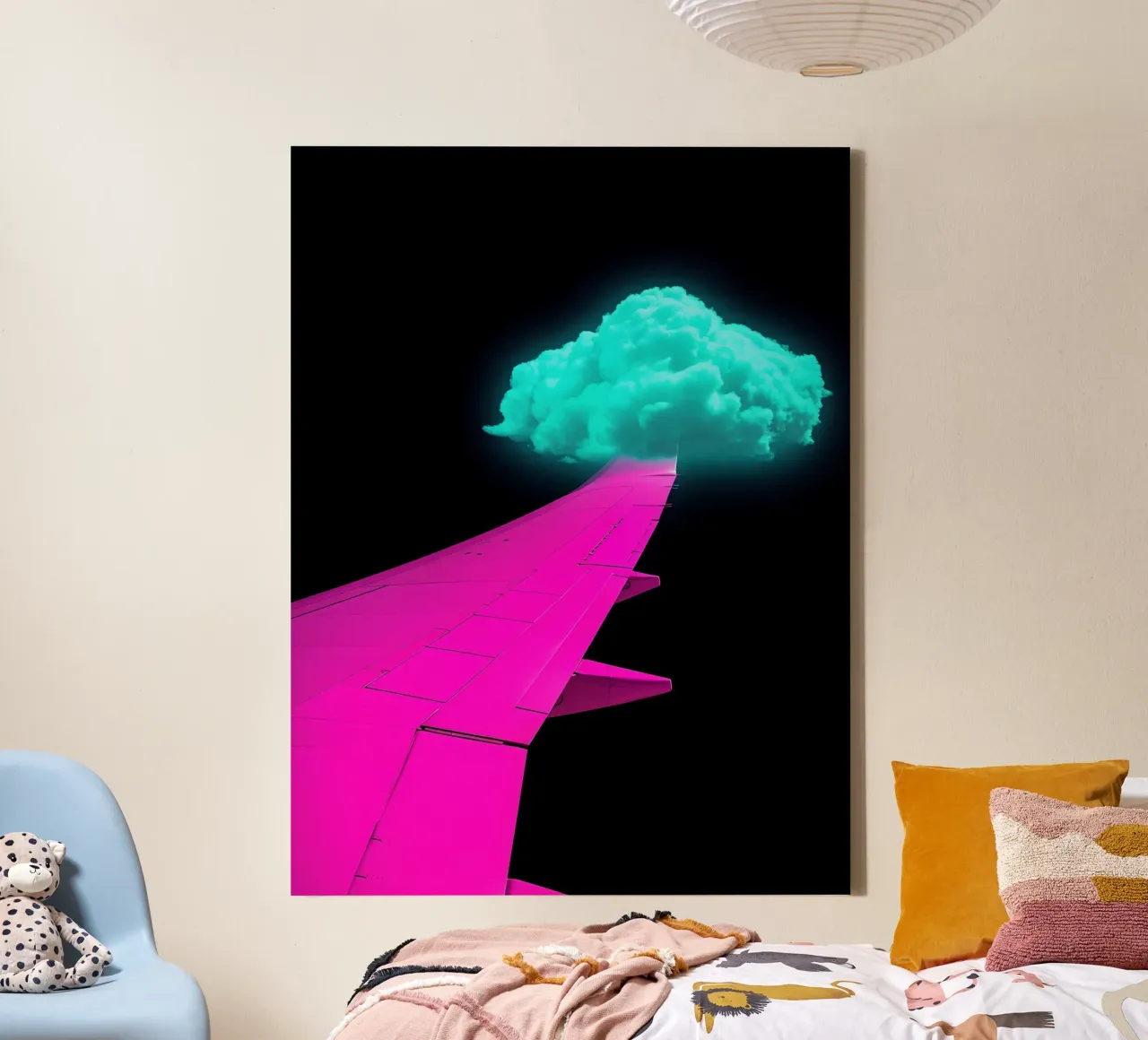Vliegtuig - Pop Art canvas met Baklijst van ColorCrash Gallery