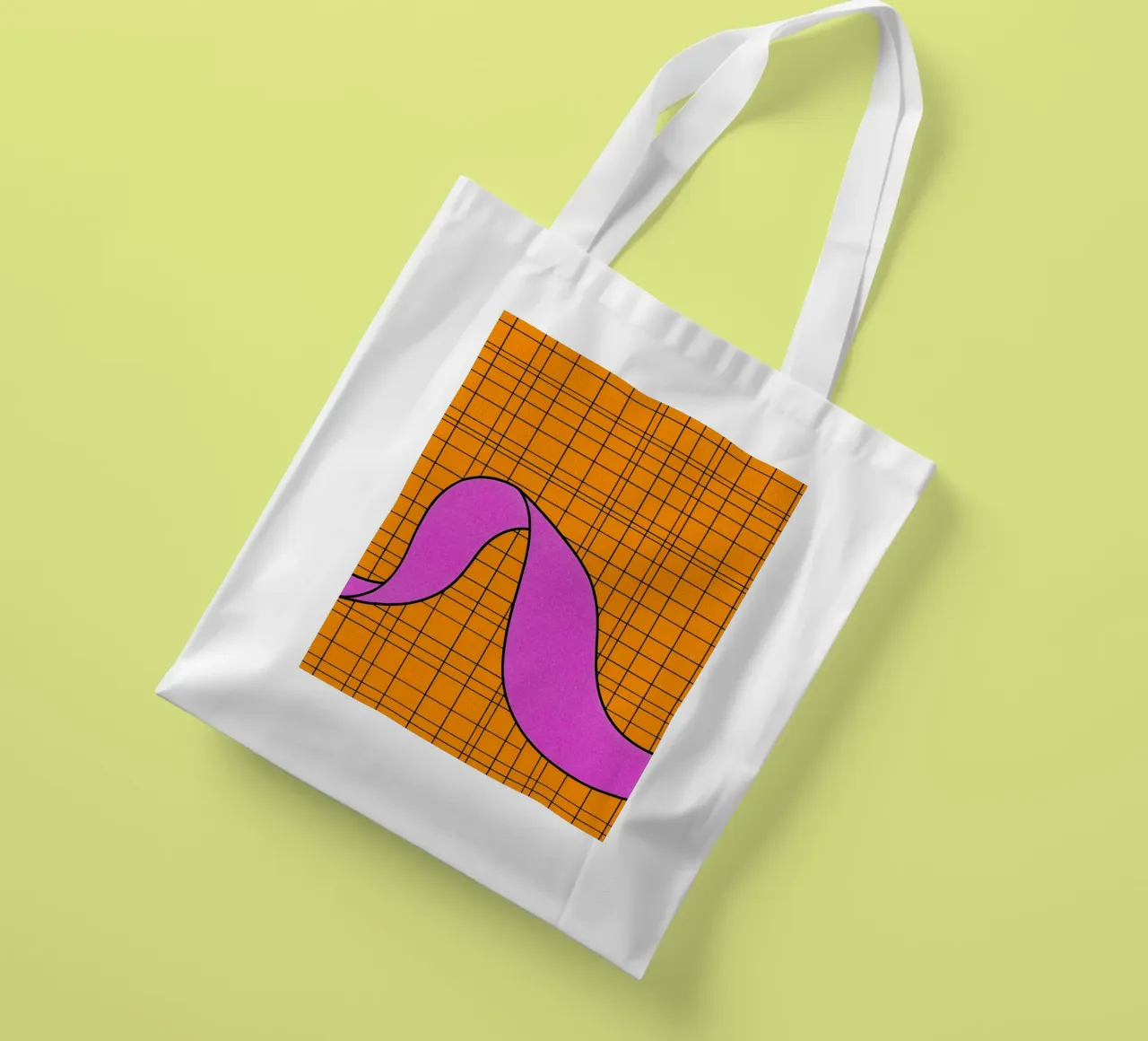 Linee curve su griglia - Pop Art borsa in juta da ColorCrash Gallery