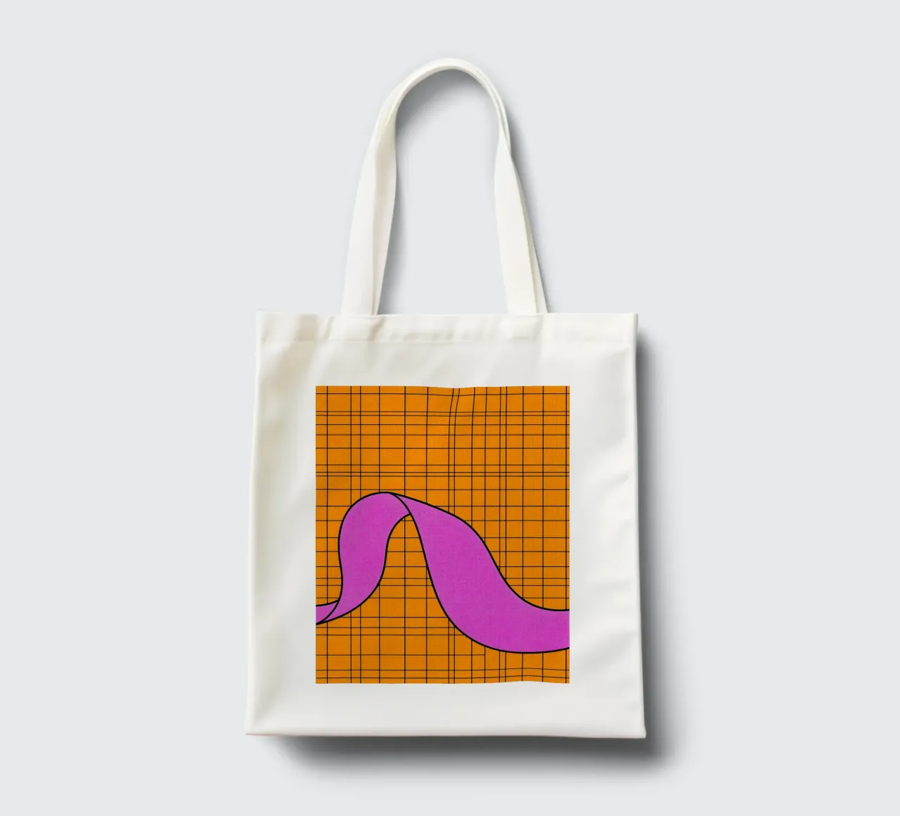Linee curve su griglia - Pop Art borsa in juta da ColorCrash Gallery