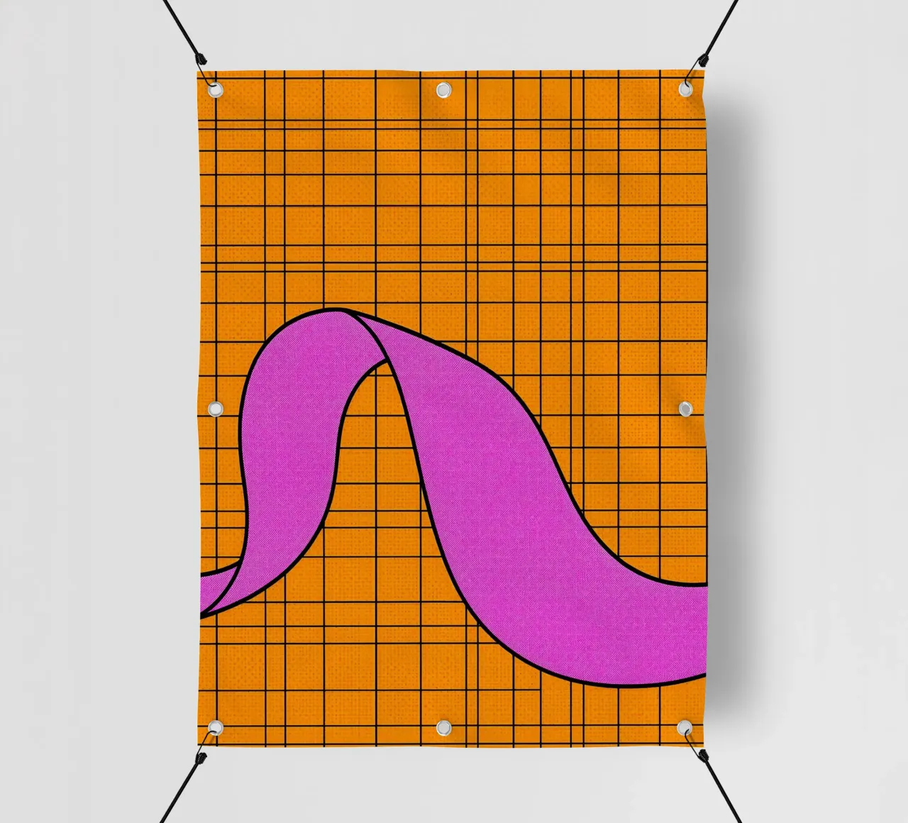 Linee curve su griglia - Pop Art telo in pvc da ColorCrash Gallery