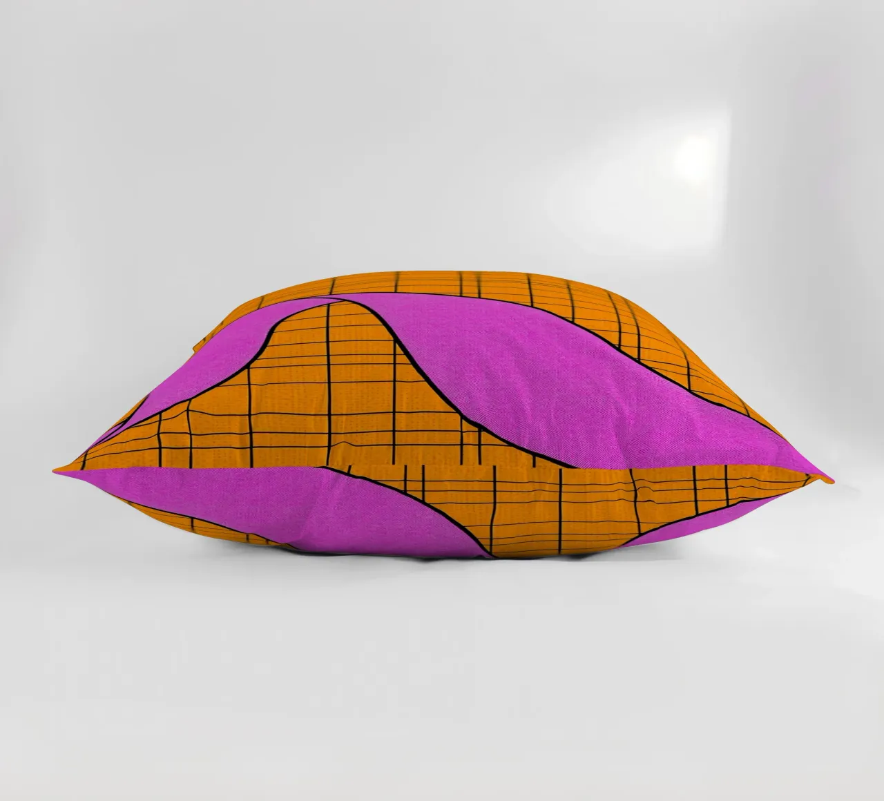 Linee curve su griglia - Pop Art cuscino da ColorCrash Gallery